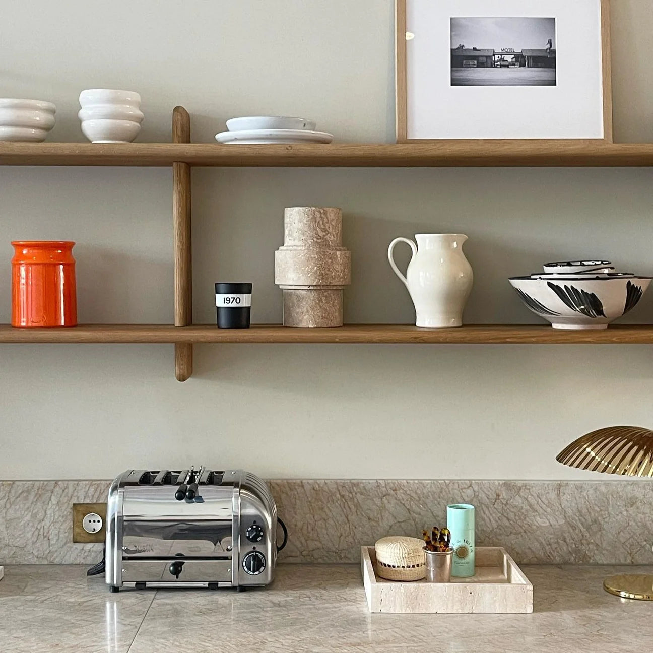 Square Travertine Tray