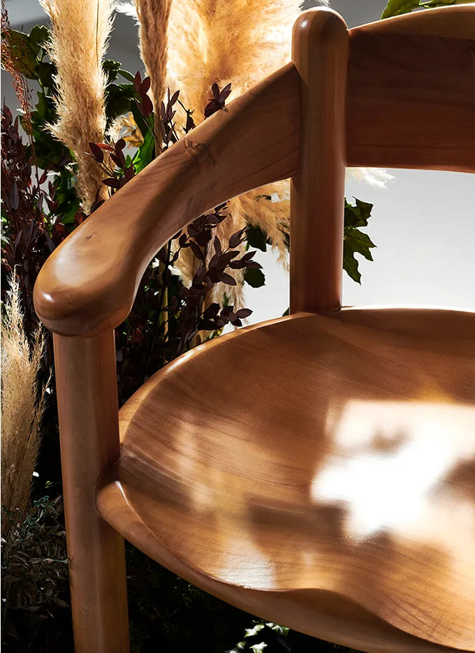 Daumiller chair in golden pine by Gubi