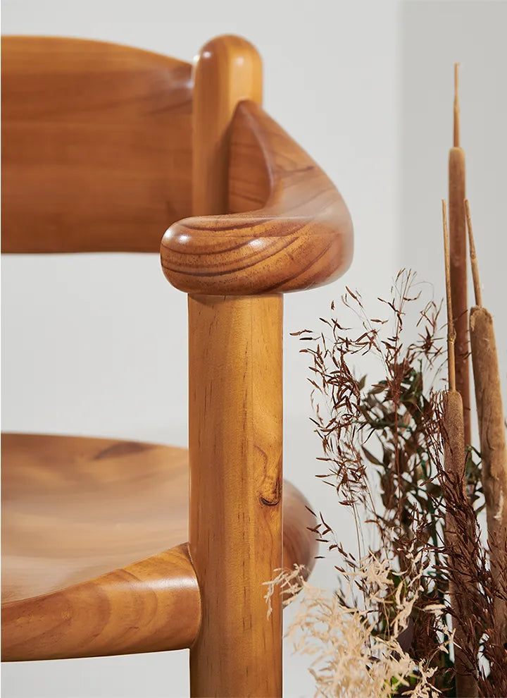 Daumiller chair in golden pine by Gubi