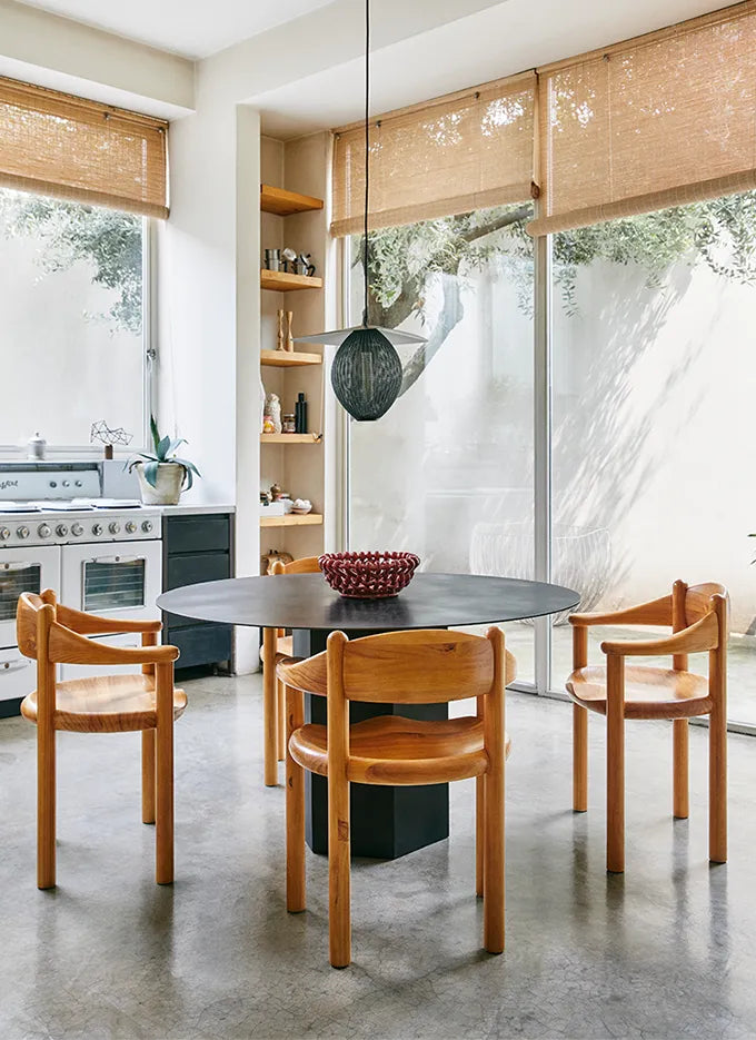 Daumiller chair in golden pine by Gubi