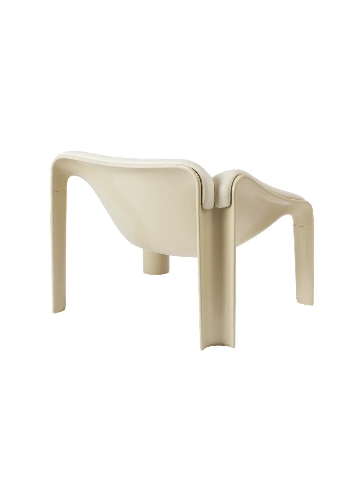 F300 LOUNGE CHAIR / GUBI X Pierre Paulin white leather/beige