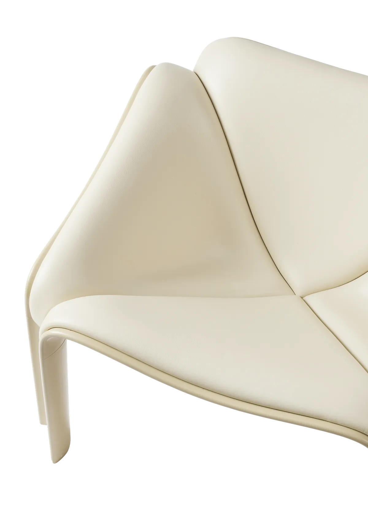 F300 LOUNGE CHAIR / GUBI X Pierre Paulin white leather/beige