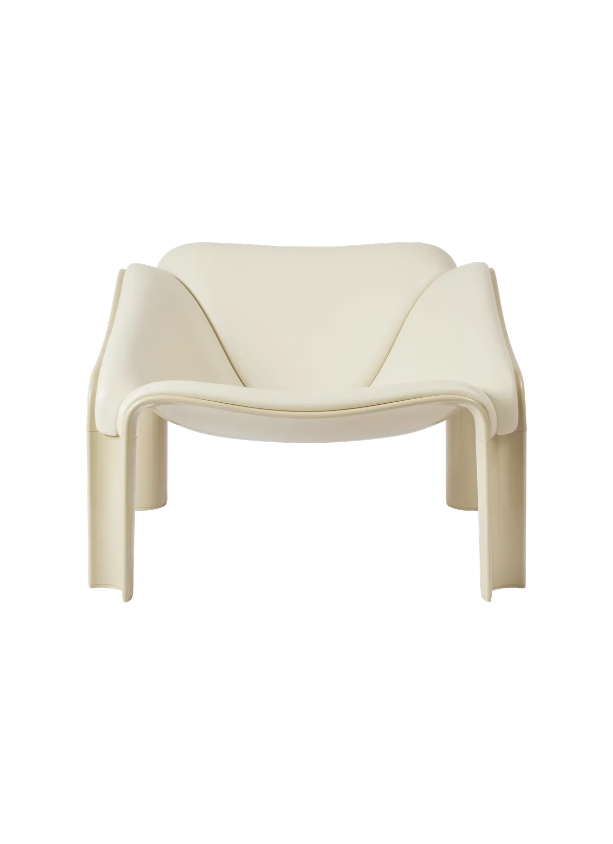 F300 LOUNGE CHAIR / GUBI X Pierre Paulin white leather/beige