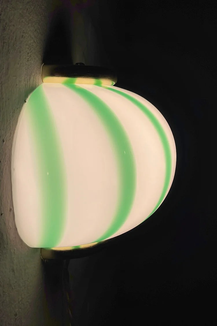 Murano Swirl wall lamp - Green stripes