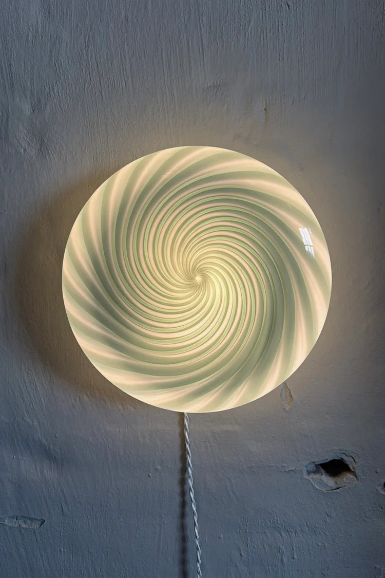 Murano Swirl ceiling or wall lamp - petrol green