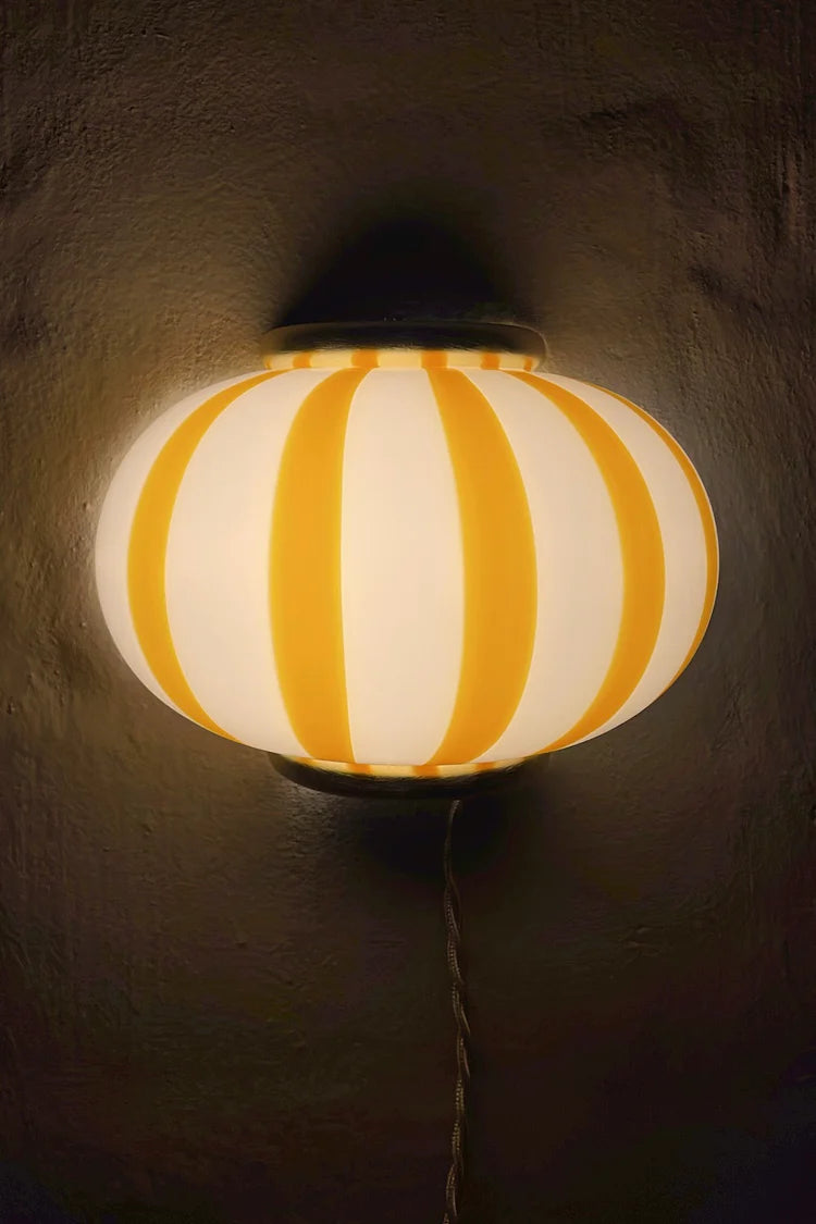 Murano Swirl wall lamp - Yellow stripes