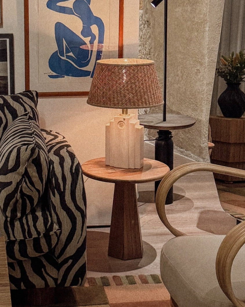 Hexagon Side Table Walnut