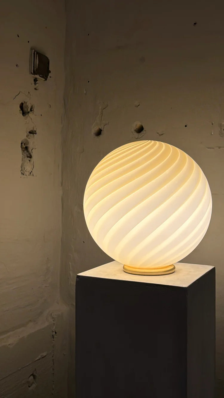 Murano Swirl tablelamp - cream / caramel