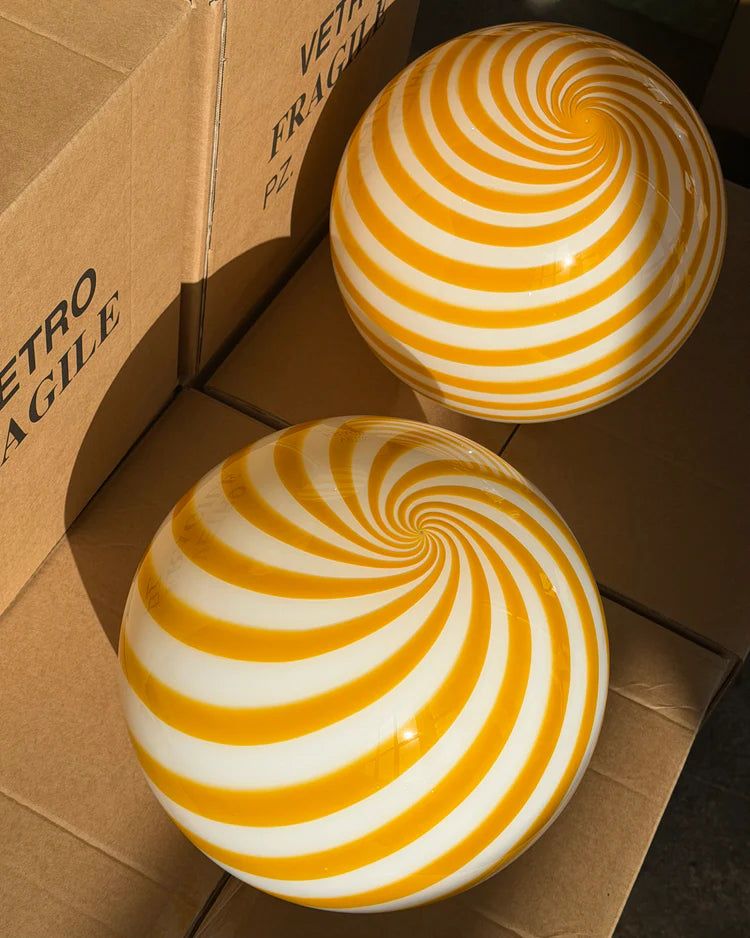 Murano Swirl pendant lamp - Yellow / White