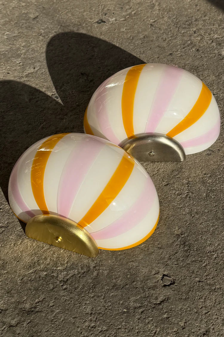 Murano Swirl wall lamp - Pink / Yellow stripes