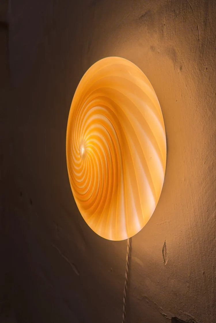 Murano Swirl ceiling or wall lamp - amber / orange