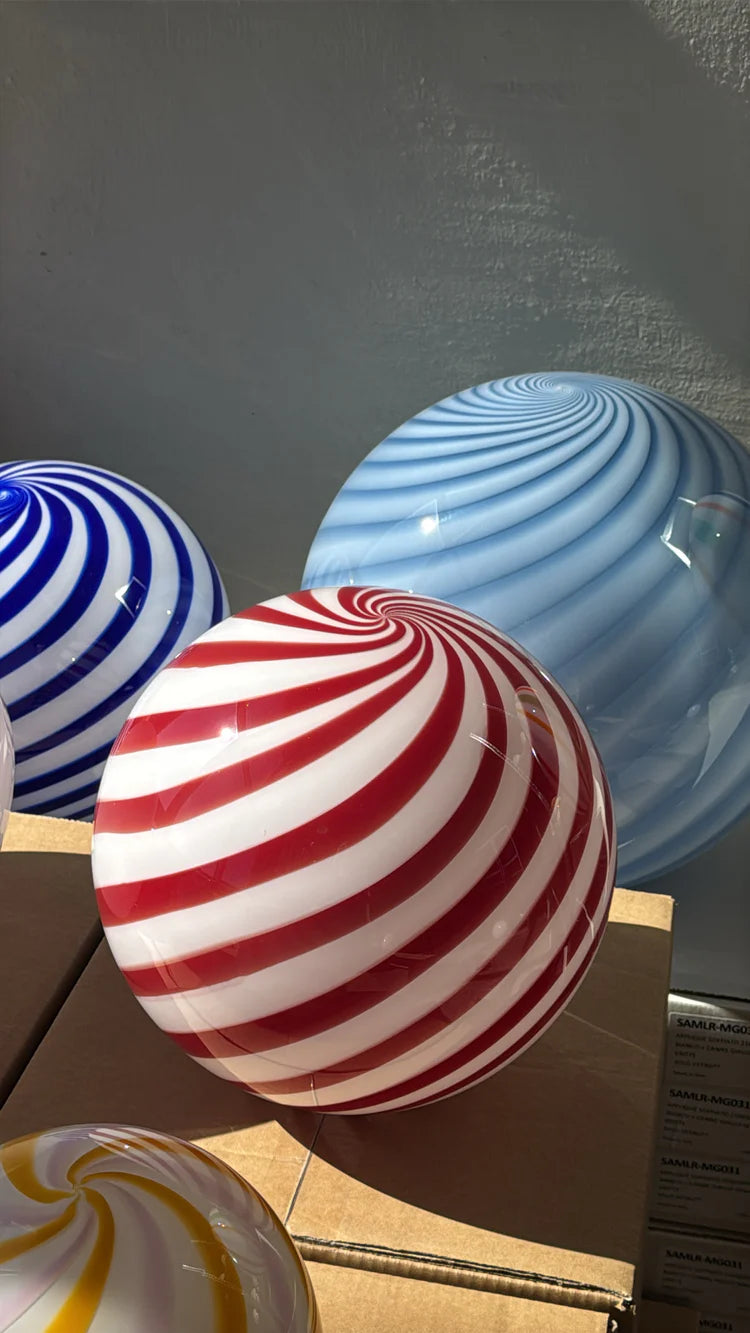 Murano Swirl pendant lamp - Burgundy / White