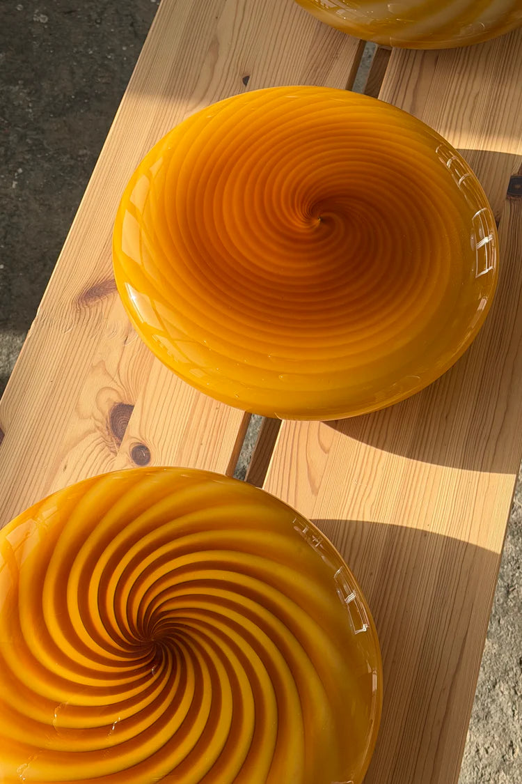 Murano Swirl ceiling or wall lamp - amber / orange