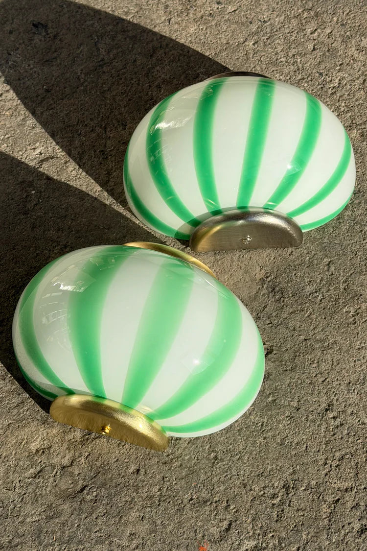 Murano Swirl wall lamp - Green stripes