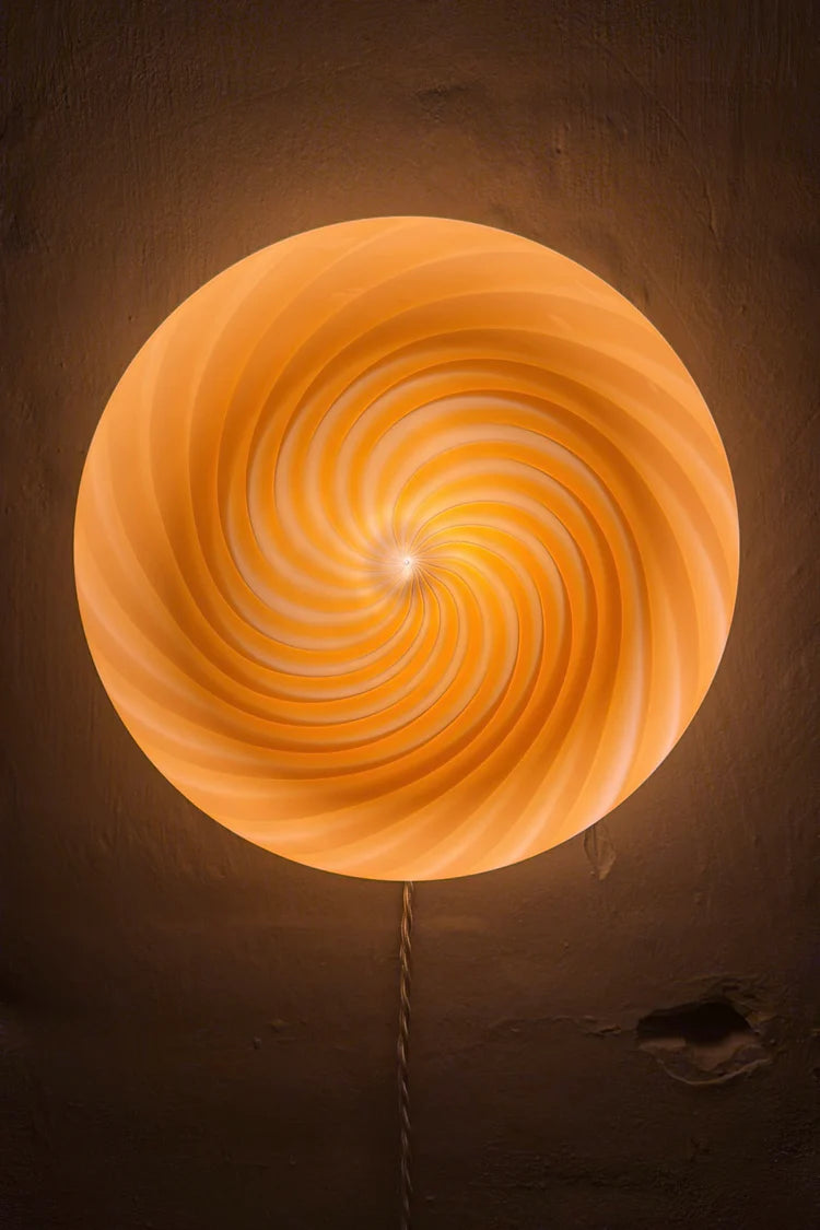 Murano Swirl ceiling or wall lamp - amber / orange