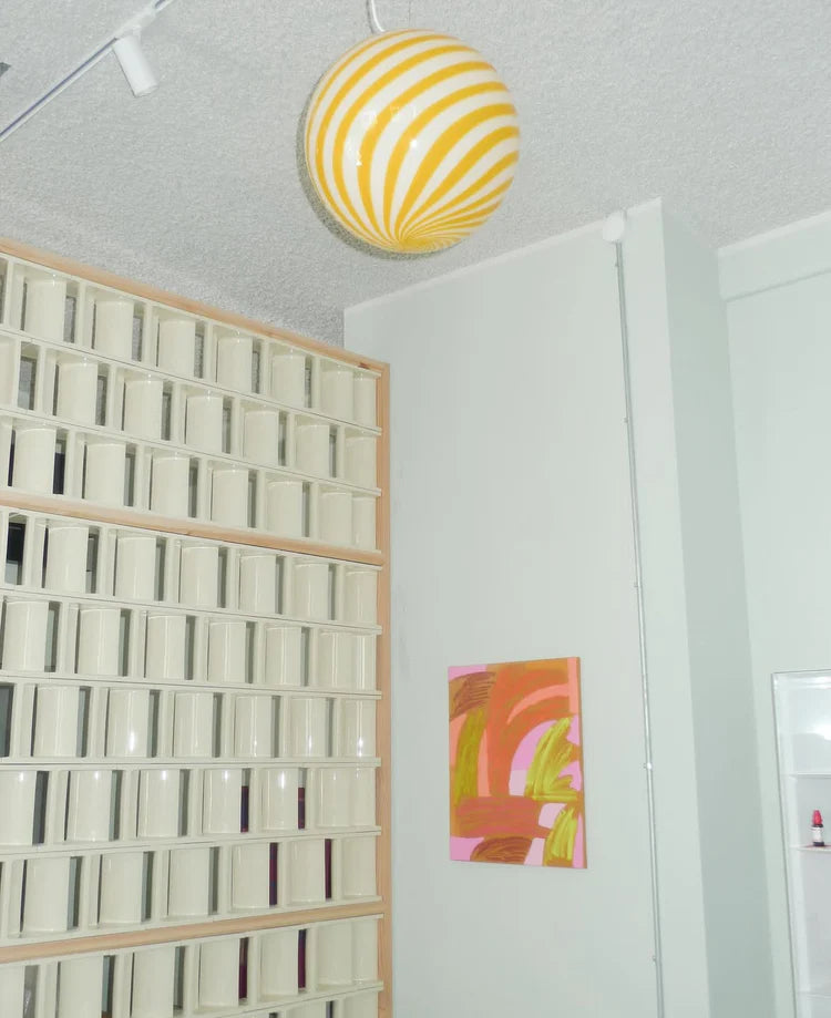Murano Swirl pendant lamp - Yellow / White