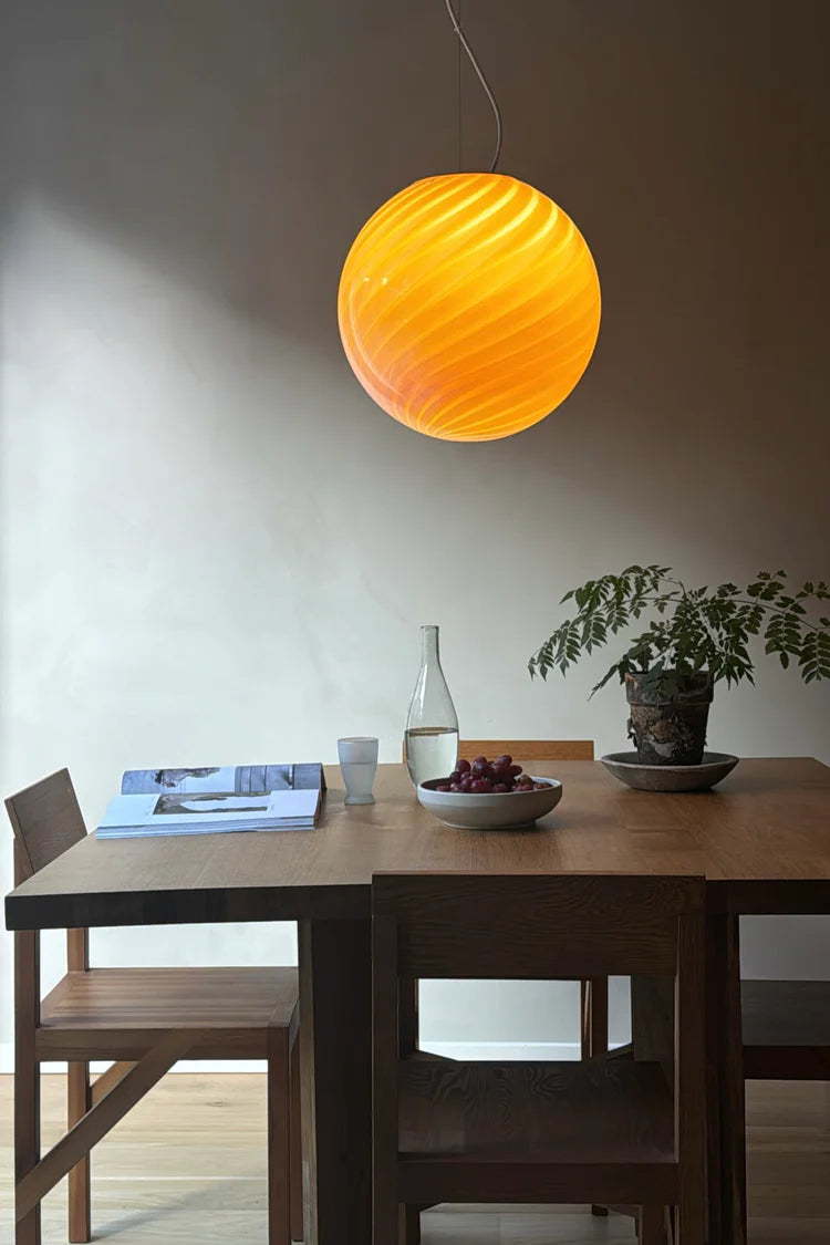 Murano Swirl pendant lamp - Caramel / Cream