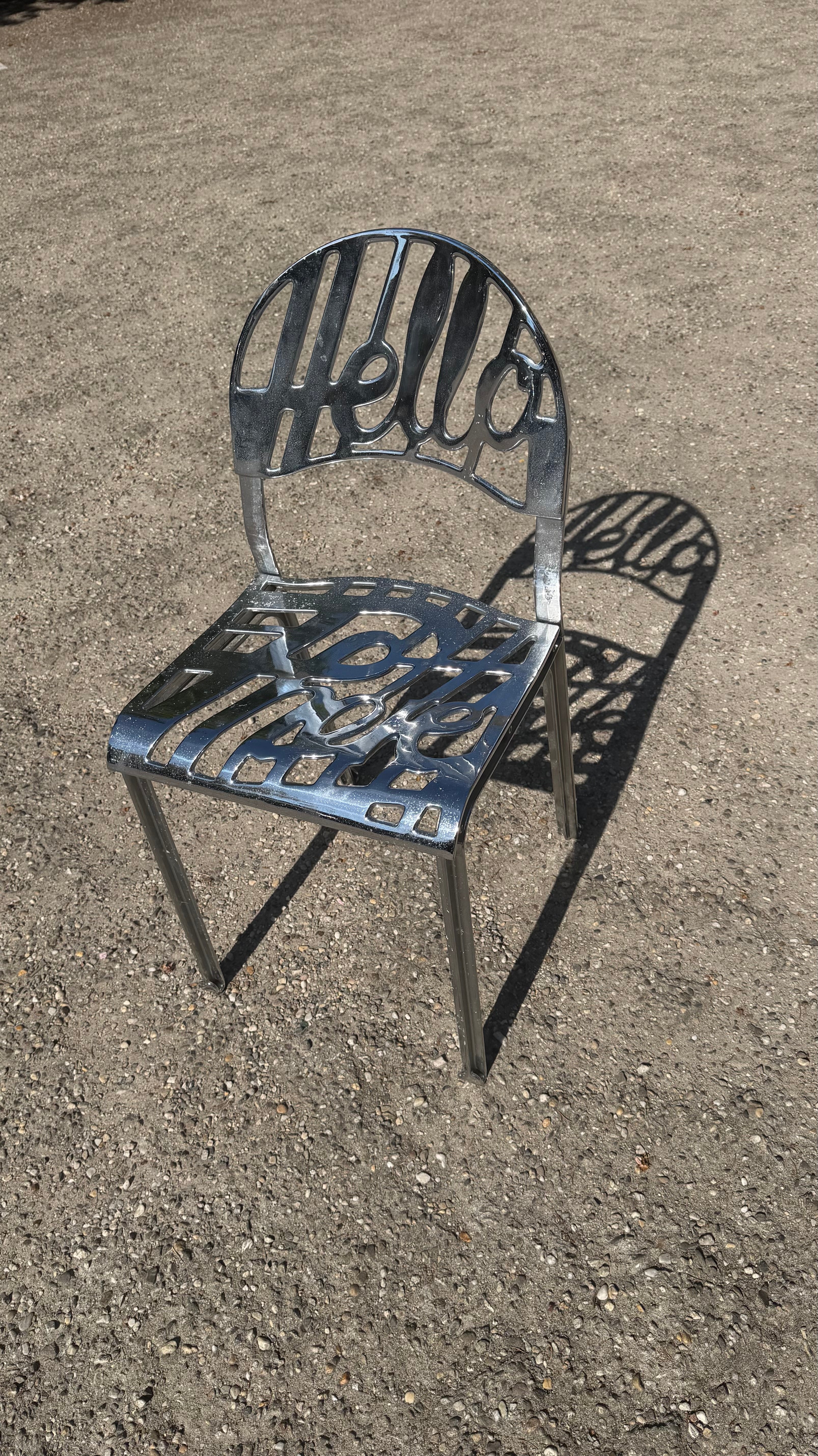 Hello Chair, chrome by Jeremy Harvey