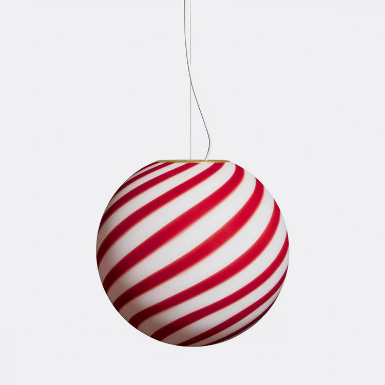 Murano Swirl pendant lamp - Burgundy / White