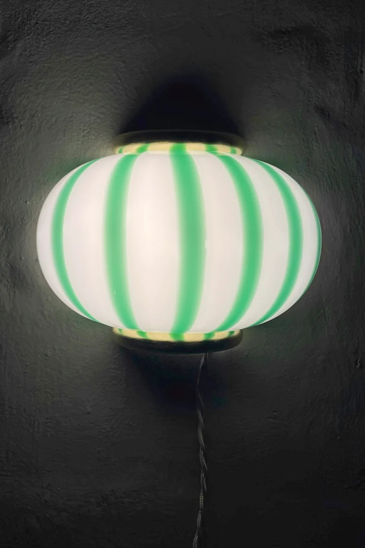 Murano Swirl wall lamp - Green stripes