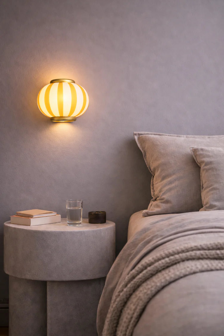 Murano Swirl wall lamp - Yellow stripes