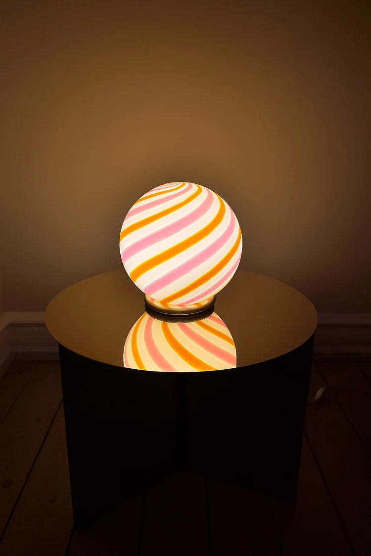 Murano Candy Tablelamp -  Yellow/Soft Pink Swirl