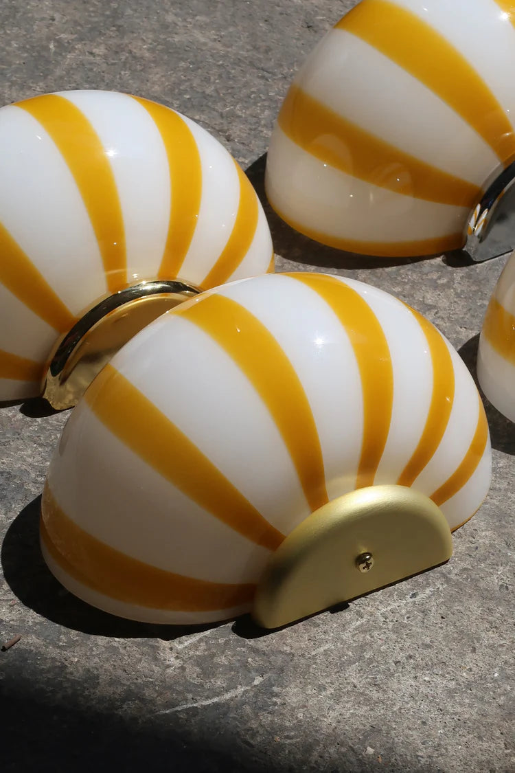 Murano Swirl wall lamp - Yellow stripes