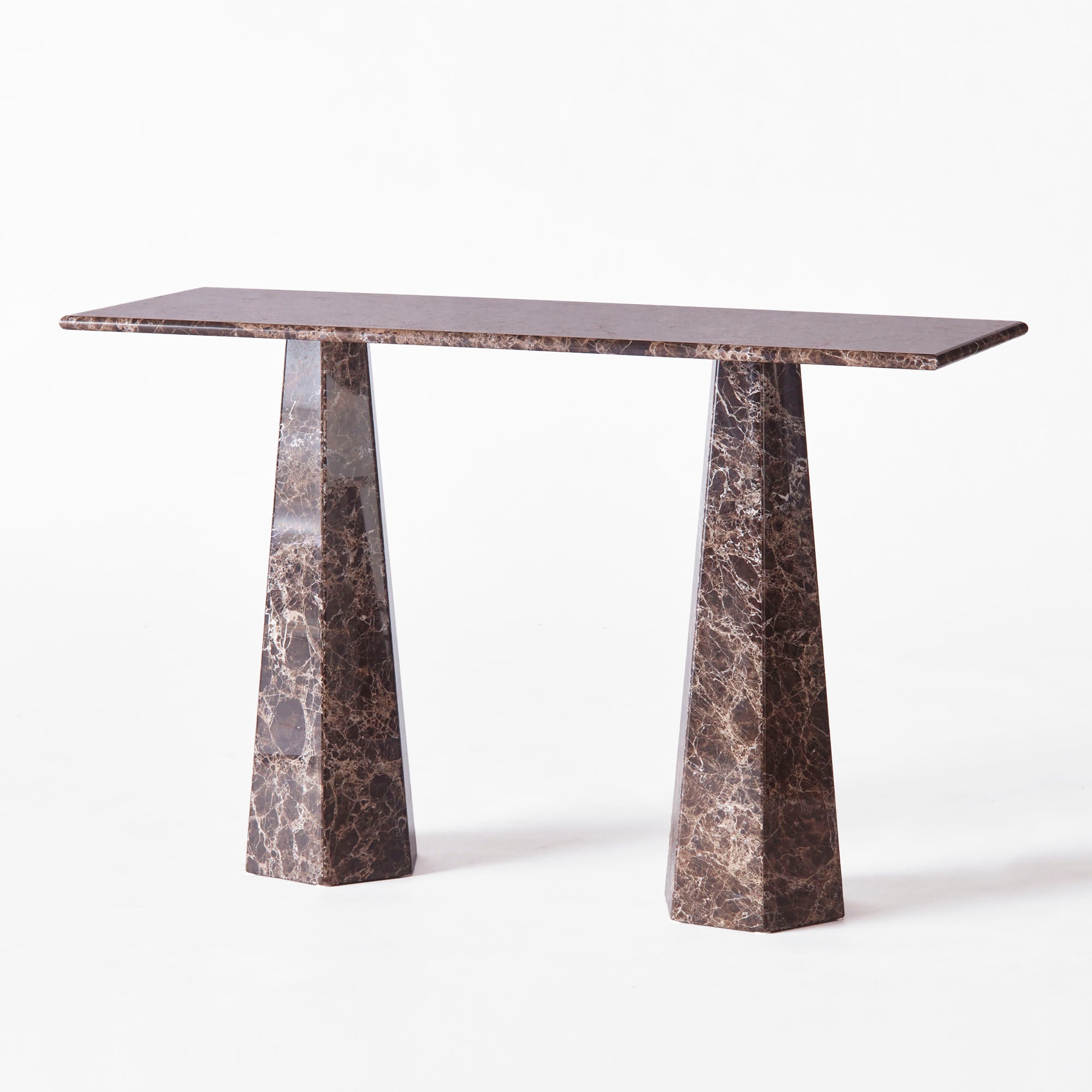 Hexagon console table marble