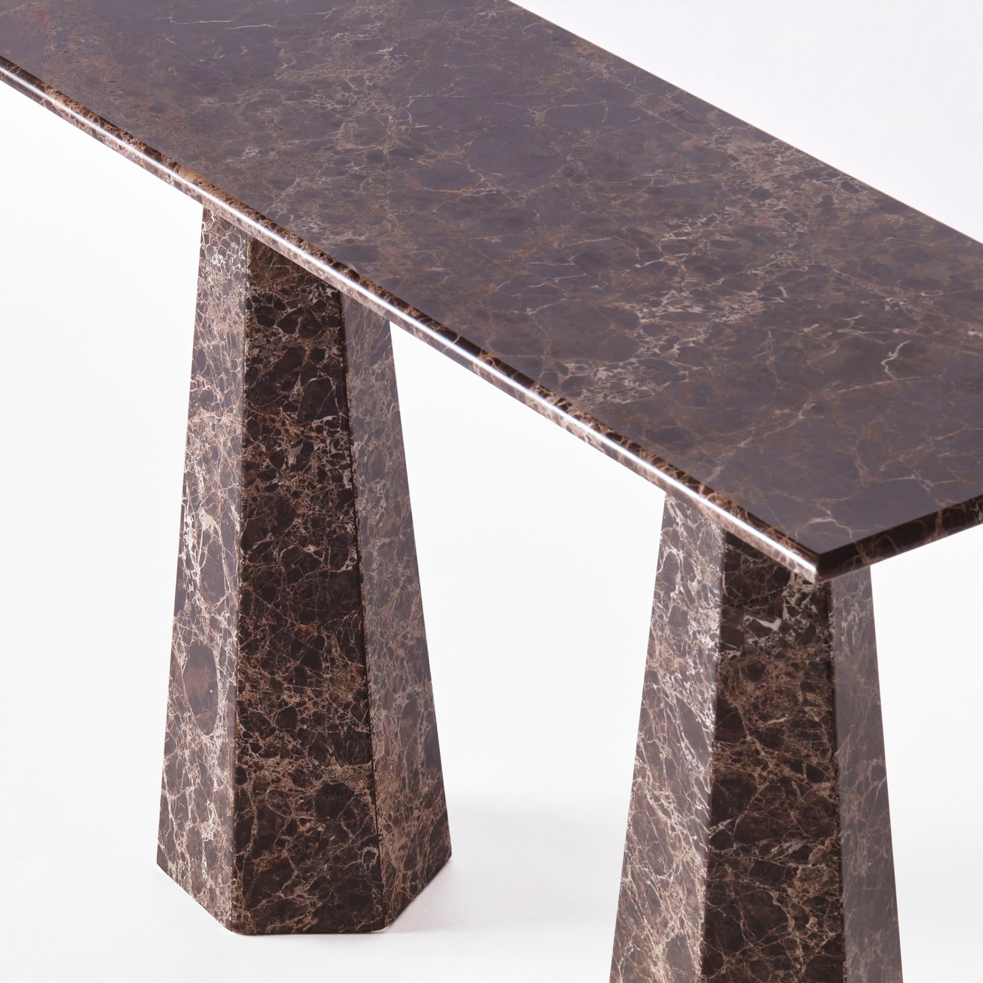 Hexagon console table marble