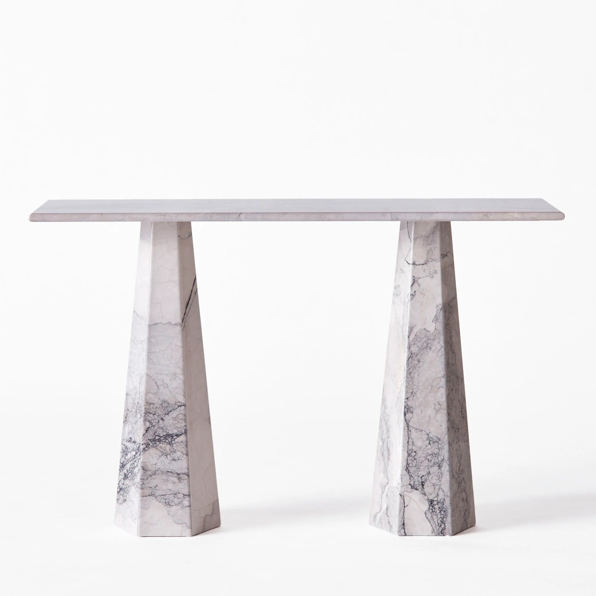 Hexagon console table marble