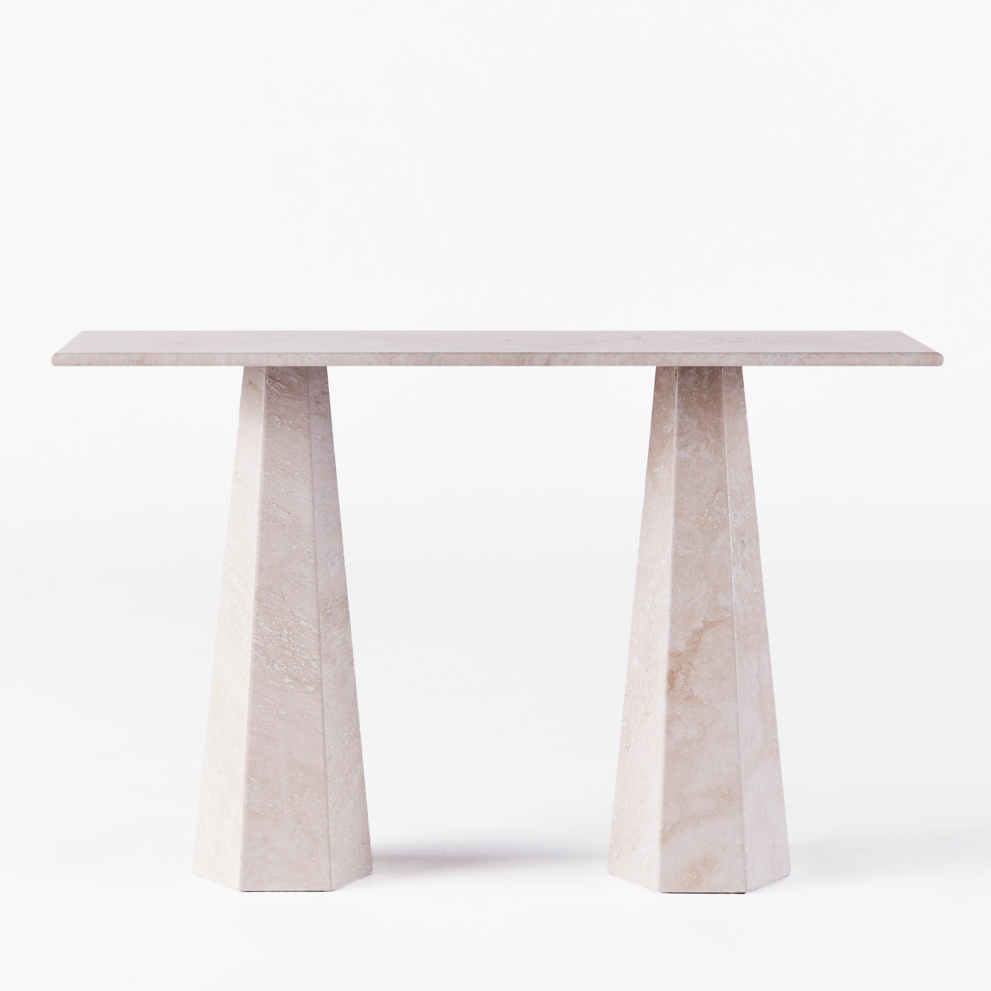 Hexagon console table marble
