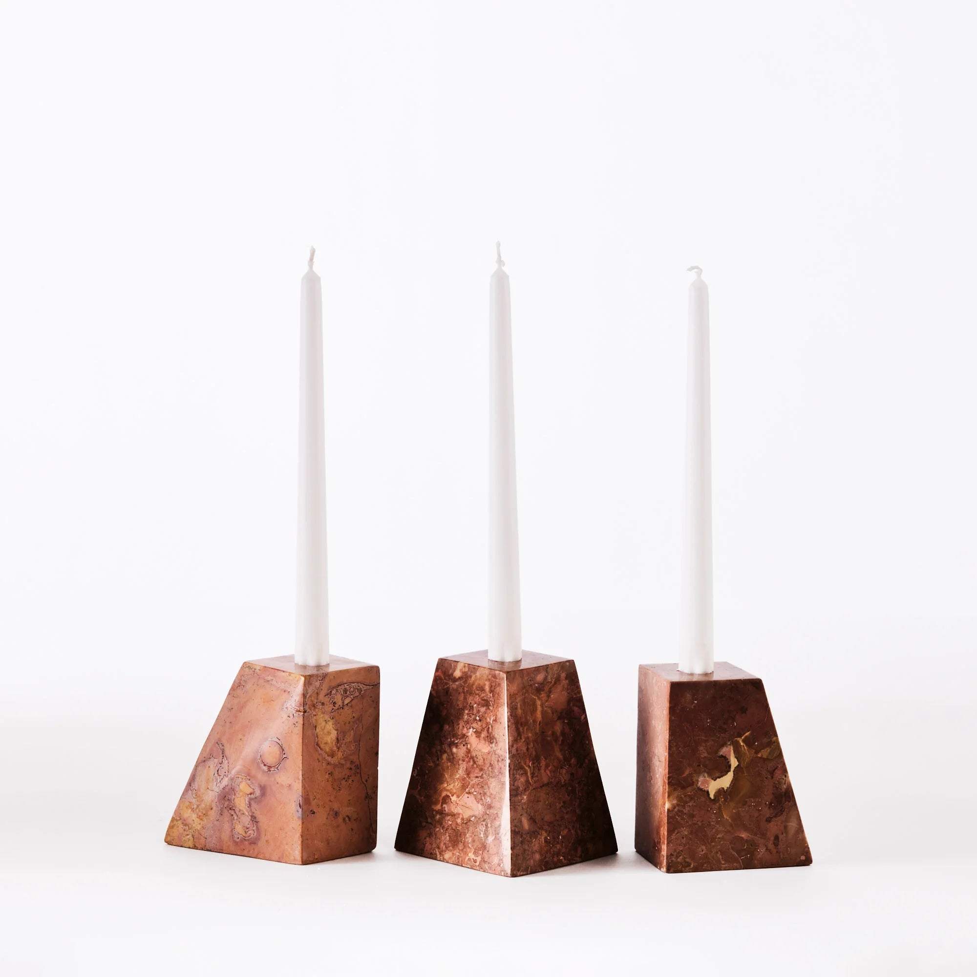 Pyramid Candle Holders Red