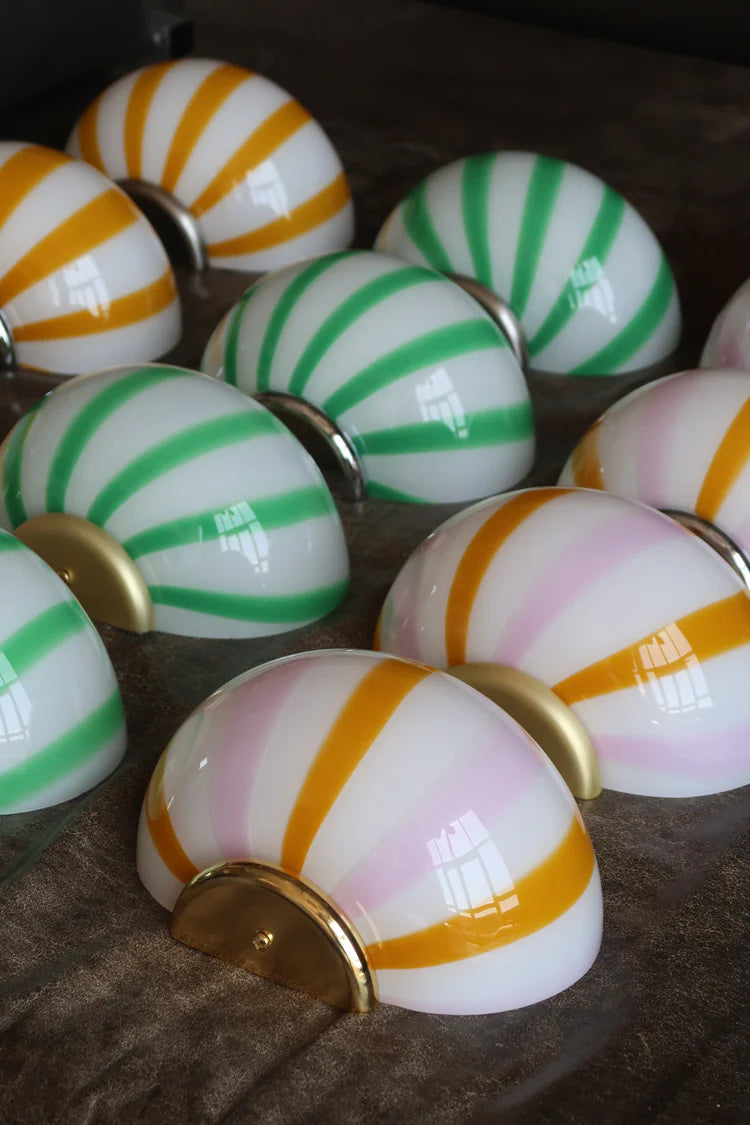 Murano Swirl wall lamp - Pink / Yellow stripes