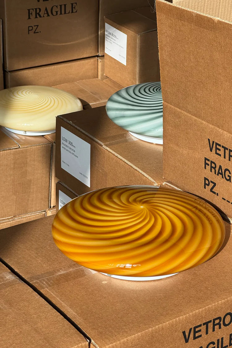 Murano Swirl ceiling or wall lamp - amber / orange