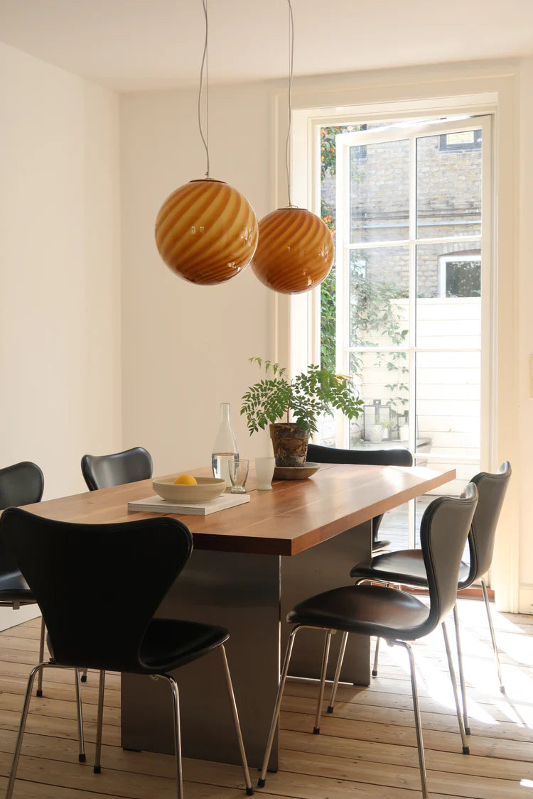 Murano Swirl pendant lamp - Orange Amber