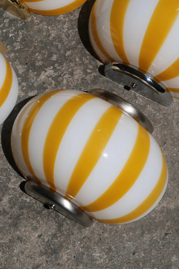 Murano Swirl wall lamp - Yellow stripes
