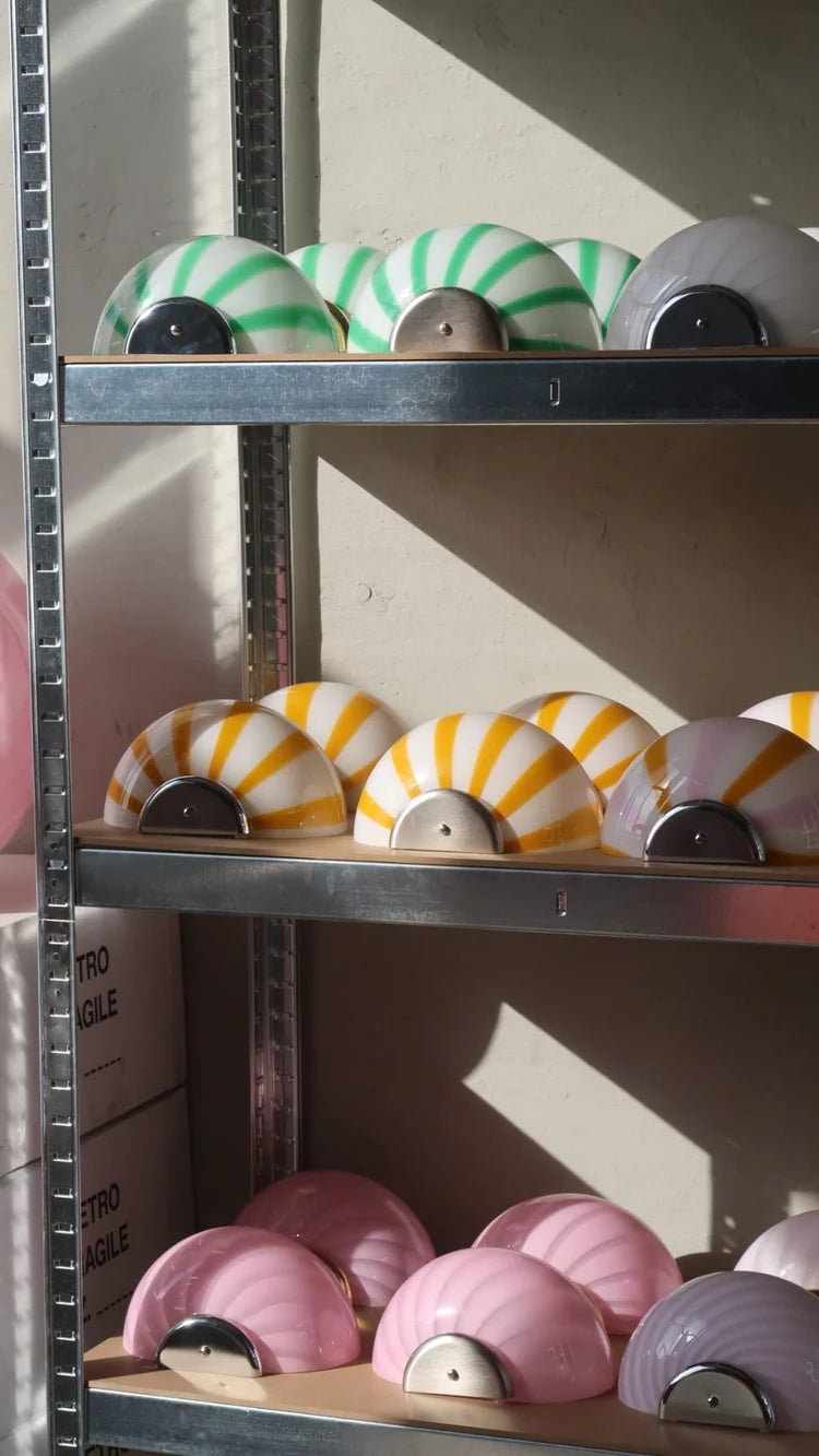Murano Swirl wall lamp - Yellow stripes
