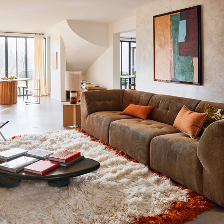 Duo-tone shaggy rug