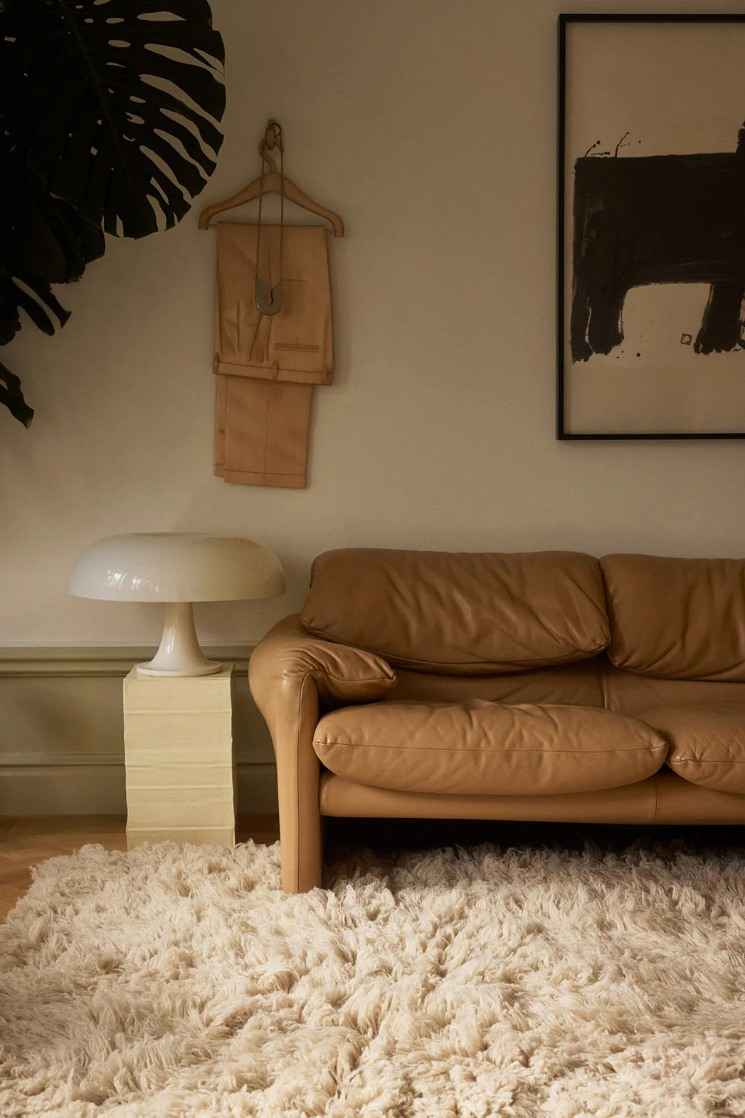 Shaggy wool rug - oatmeal / LAYERED