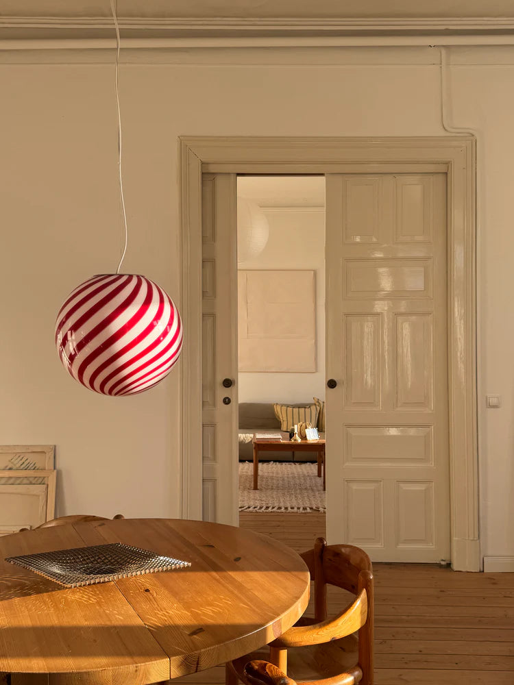 Murano Swirl pendant lamp - Burgundy / White