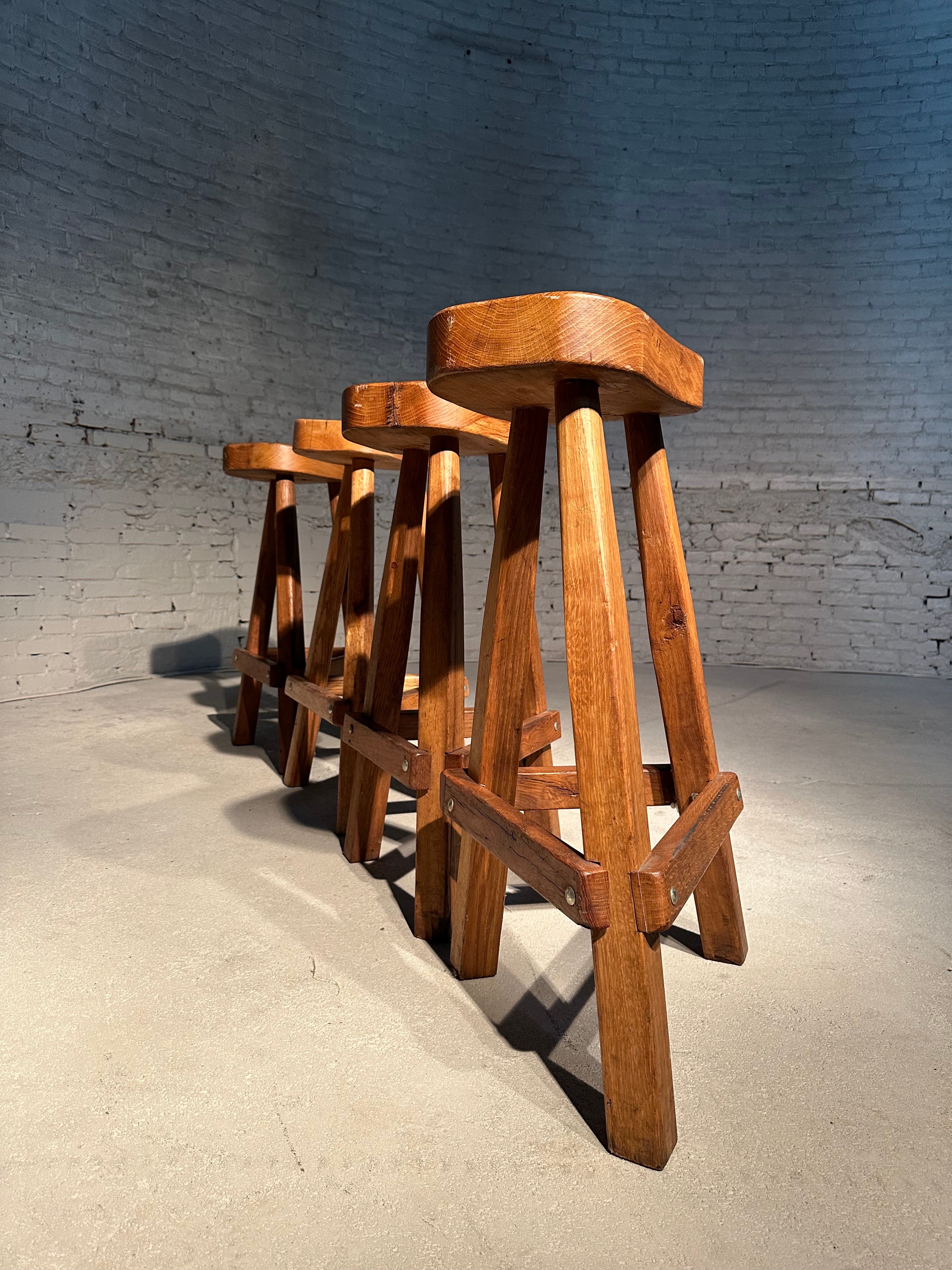 Pinewood Brutalist Bar Stools