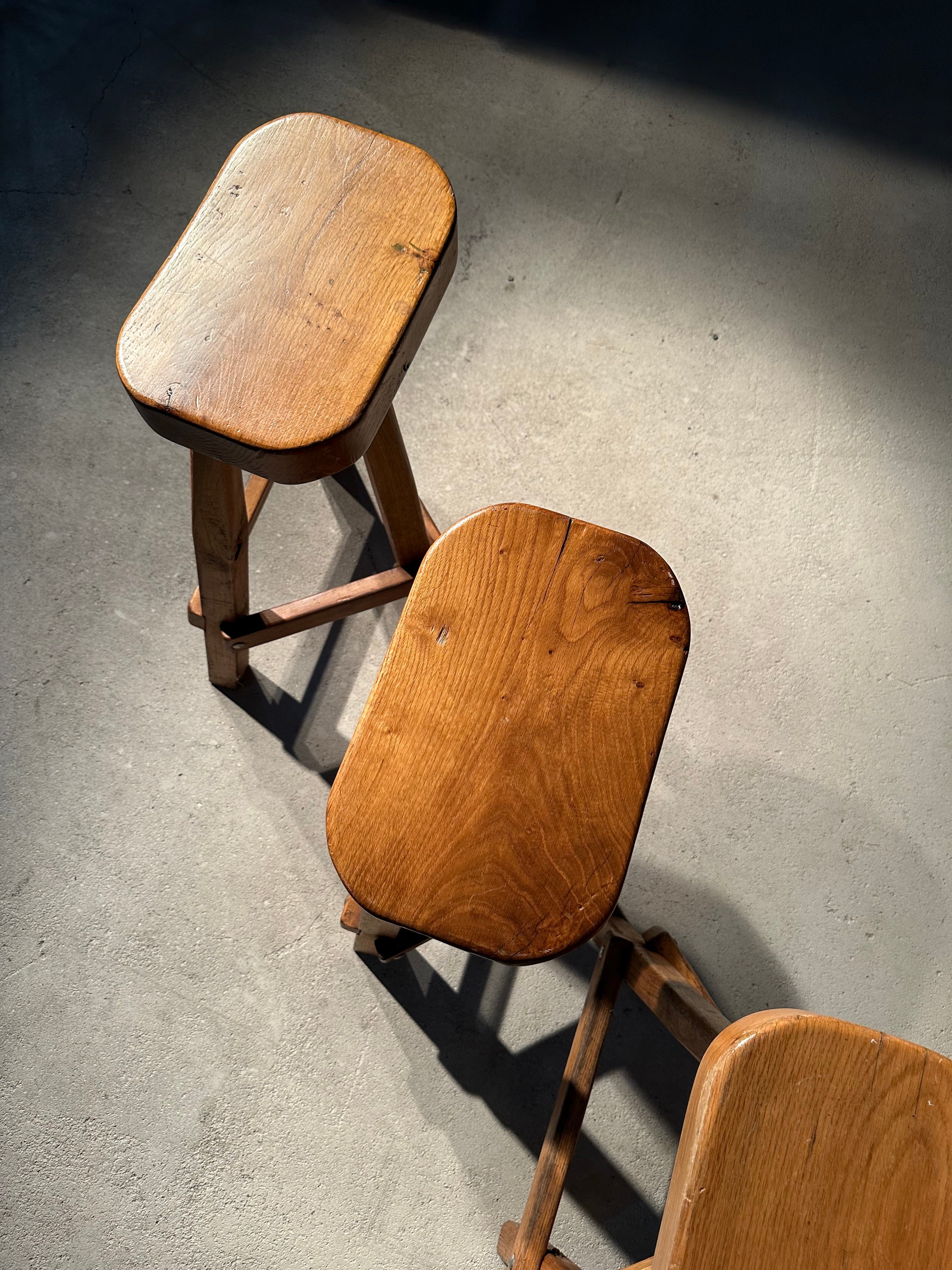 Pinewood Brutalist Bar Stools