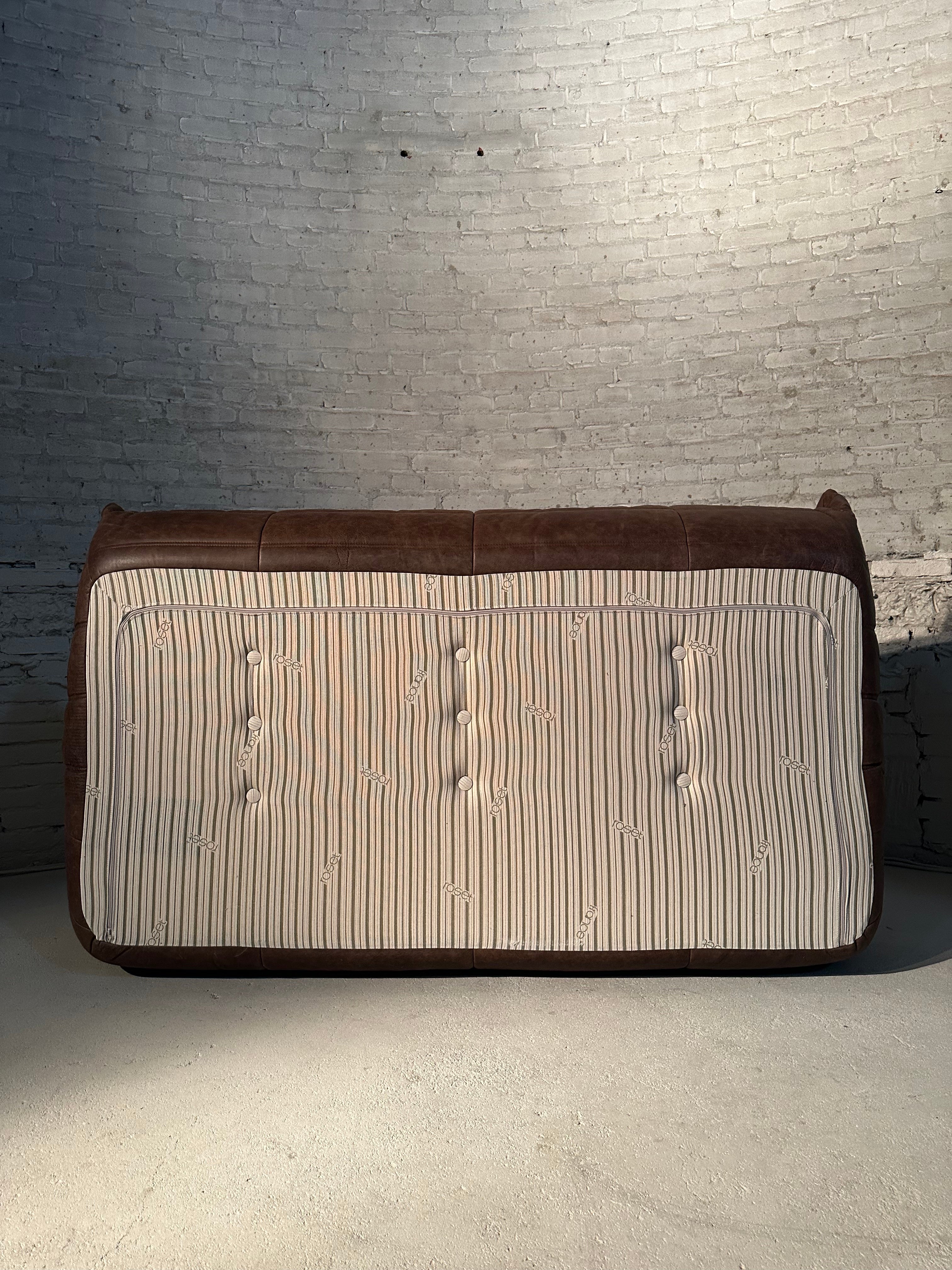 Togo 3-seater by Michel Ducaroy for Ligne Roset choco.
