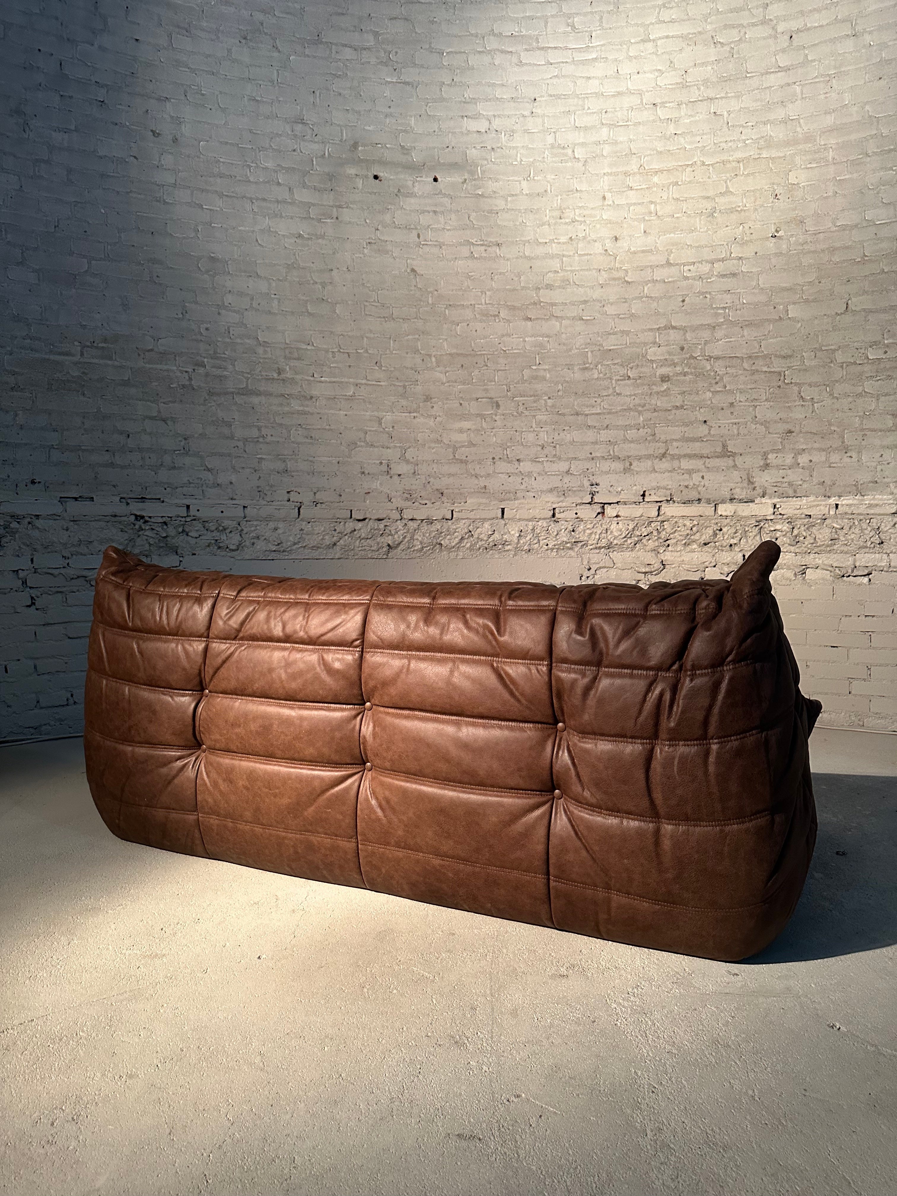 Togo 3-seater by Michel Ducaroy for Ligne Roset choco.