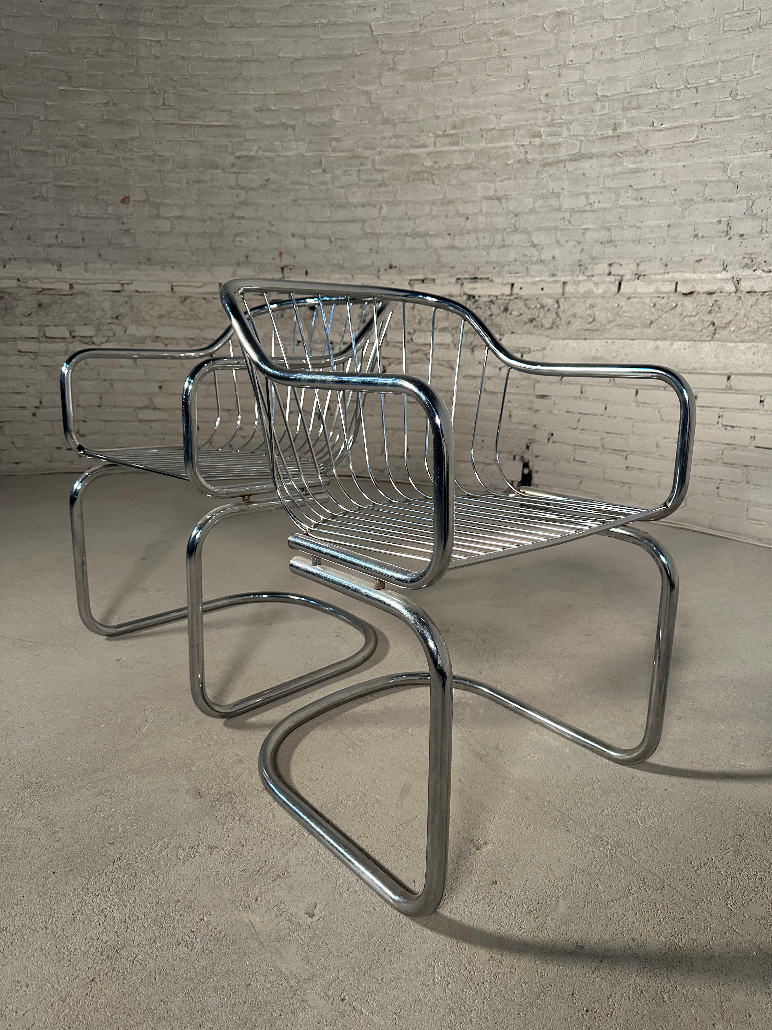 Chrome Tubular Chair by Gastone Rinaldi for Rima, 1970's