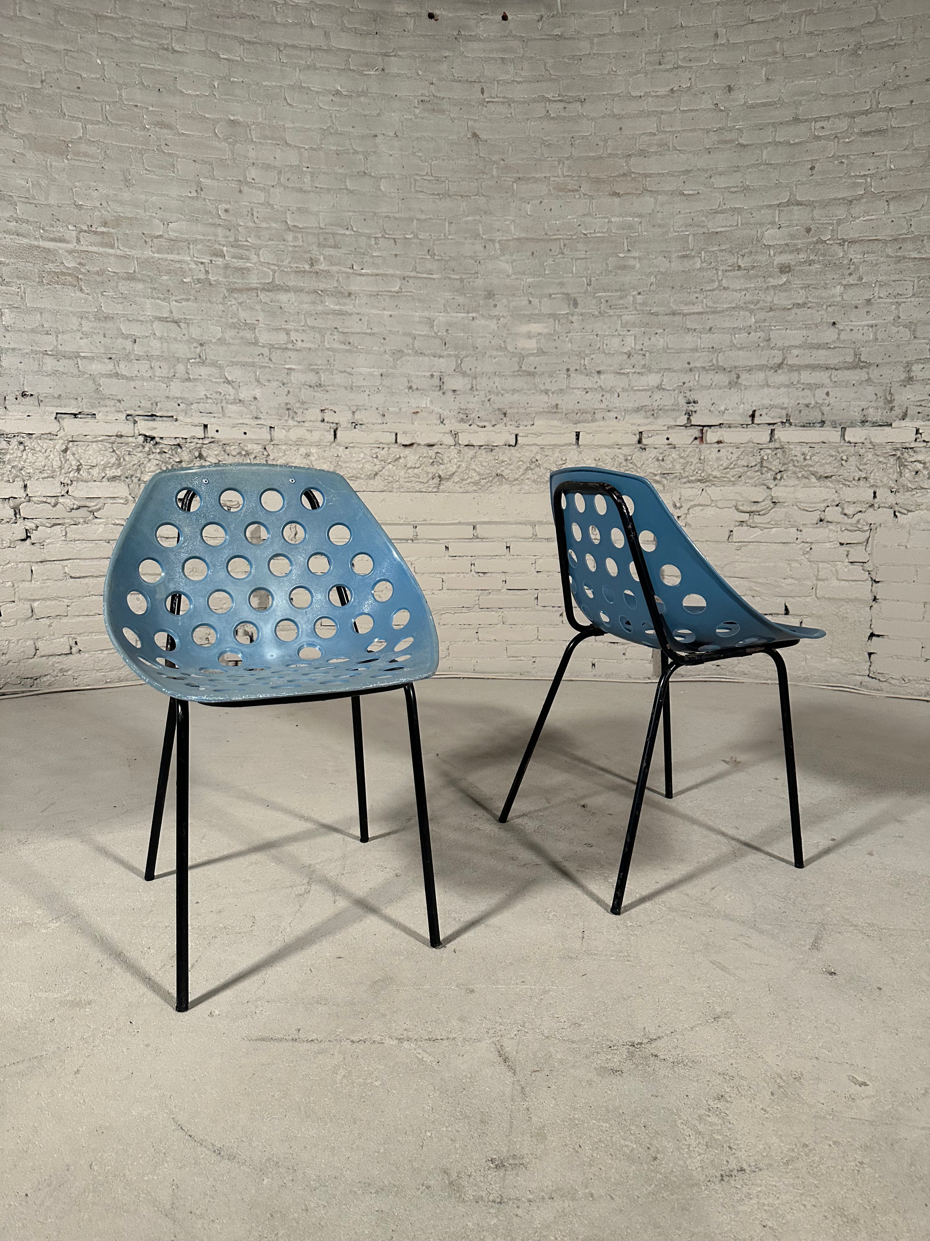 Pair of Coquillage chairs by Pierre Guariche