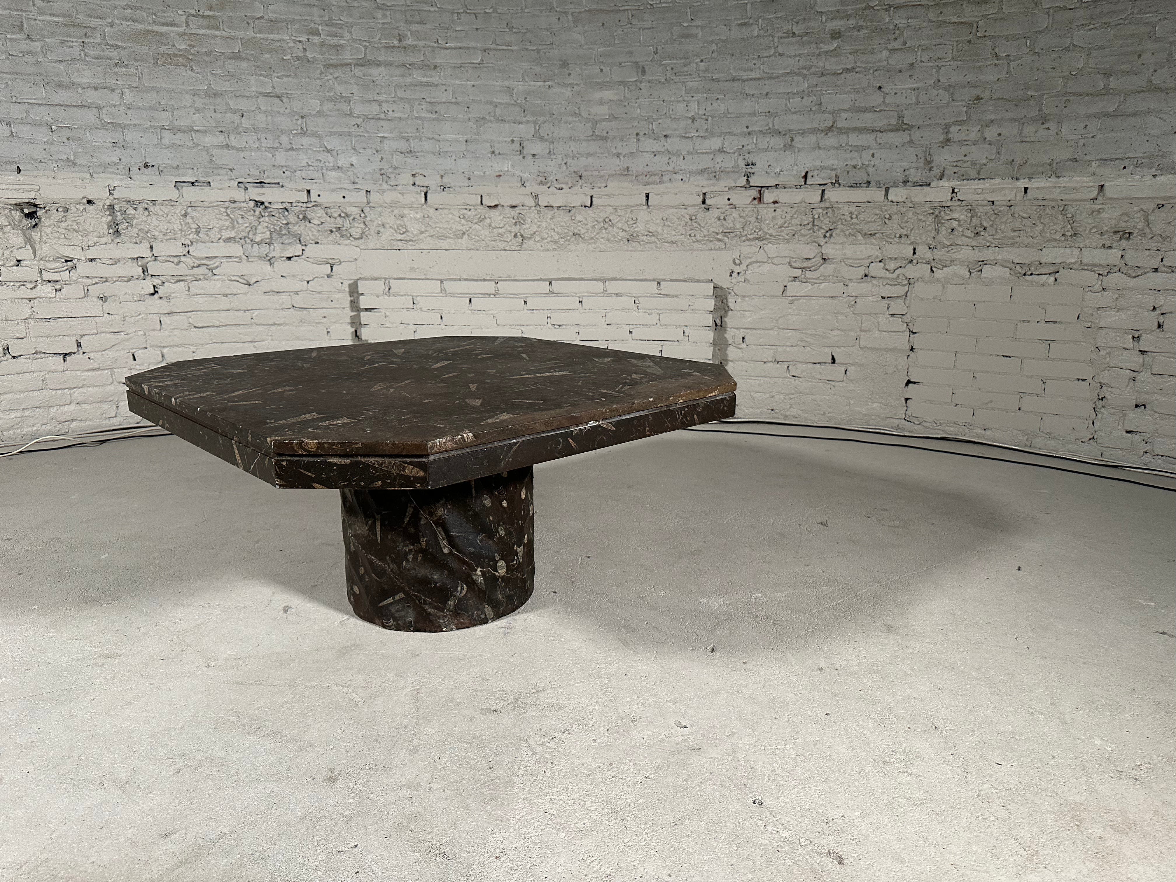 Brown Natural Stone Coffee Table