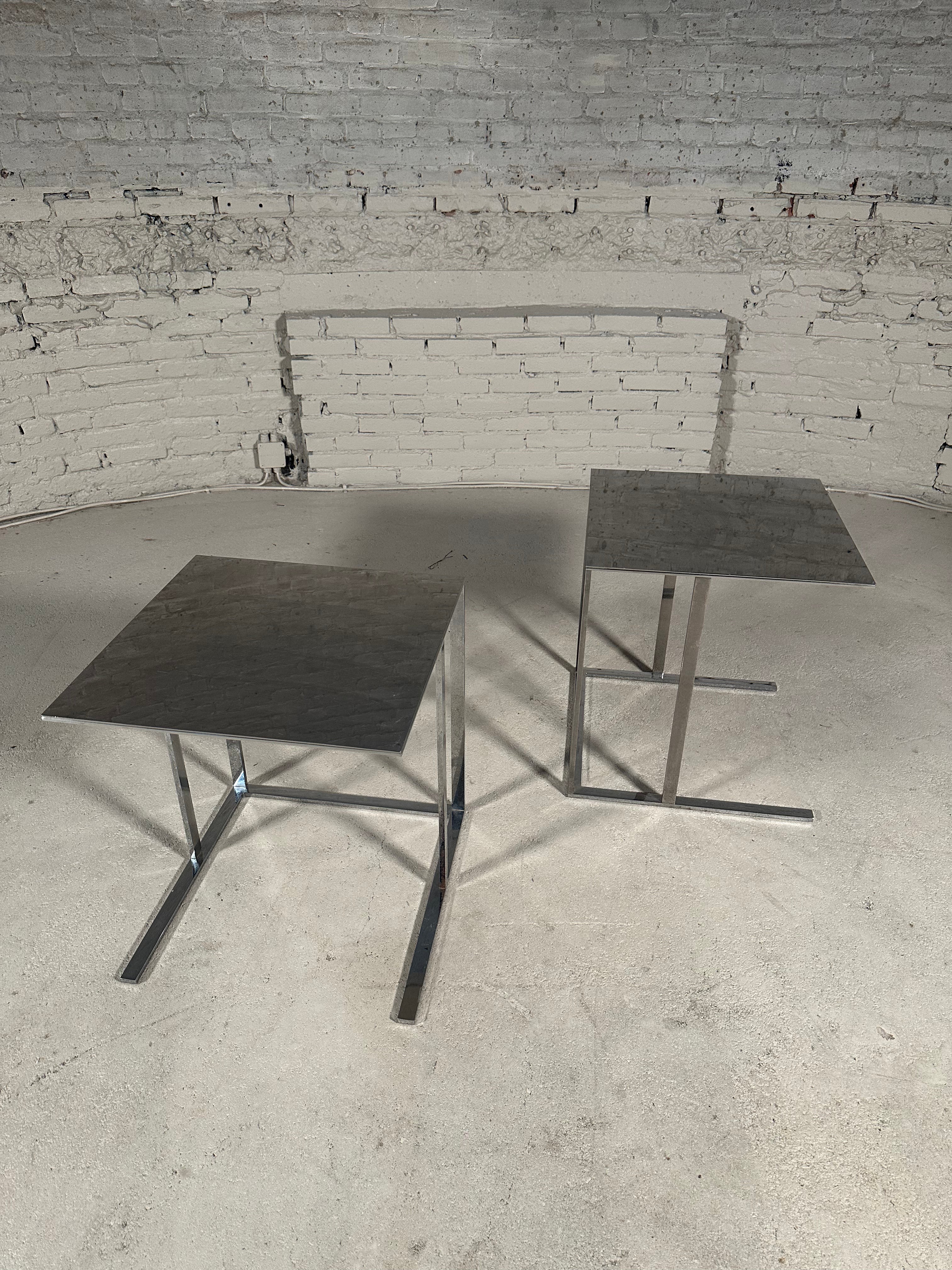 Simplice Chrome Side Tables by Antonio Citterio for B&B Italia