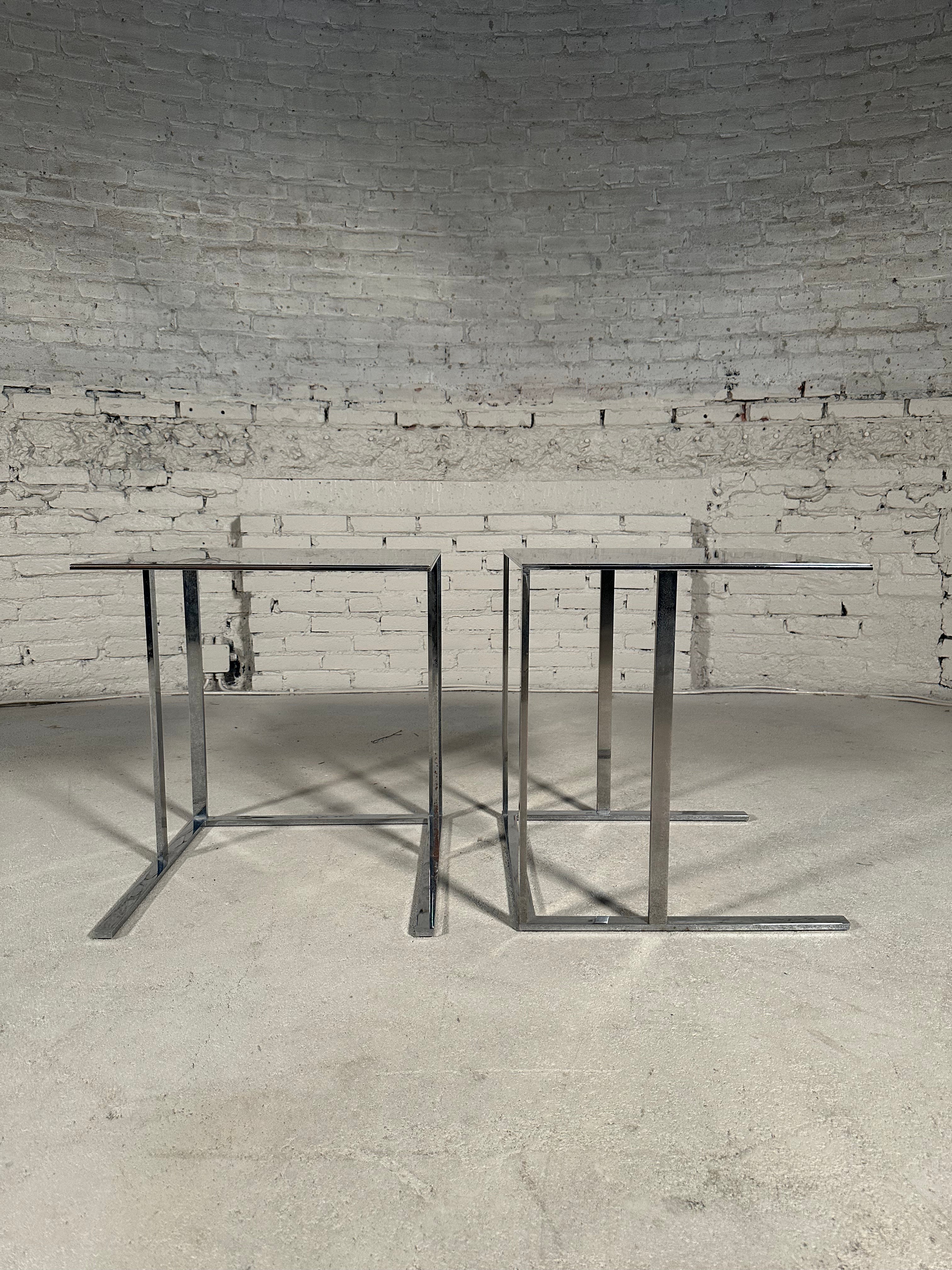 Simplice Chrome Side Tables by Antonio Citterio for B&B Italia