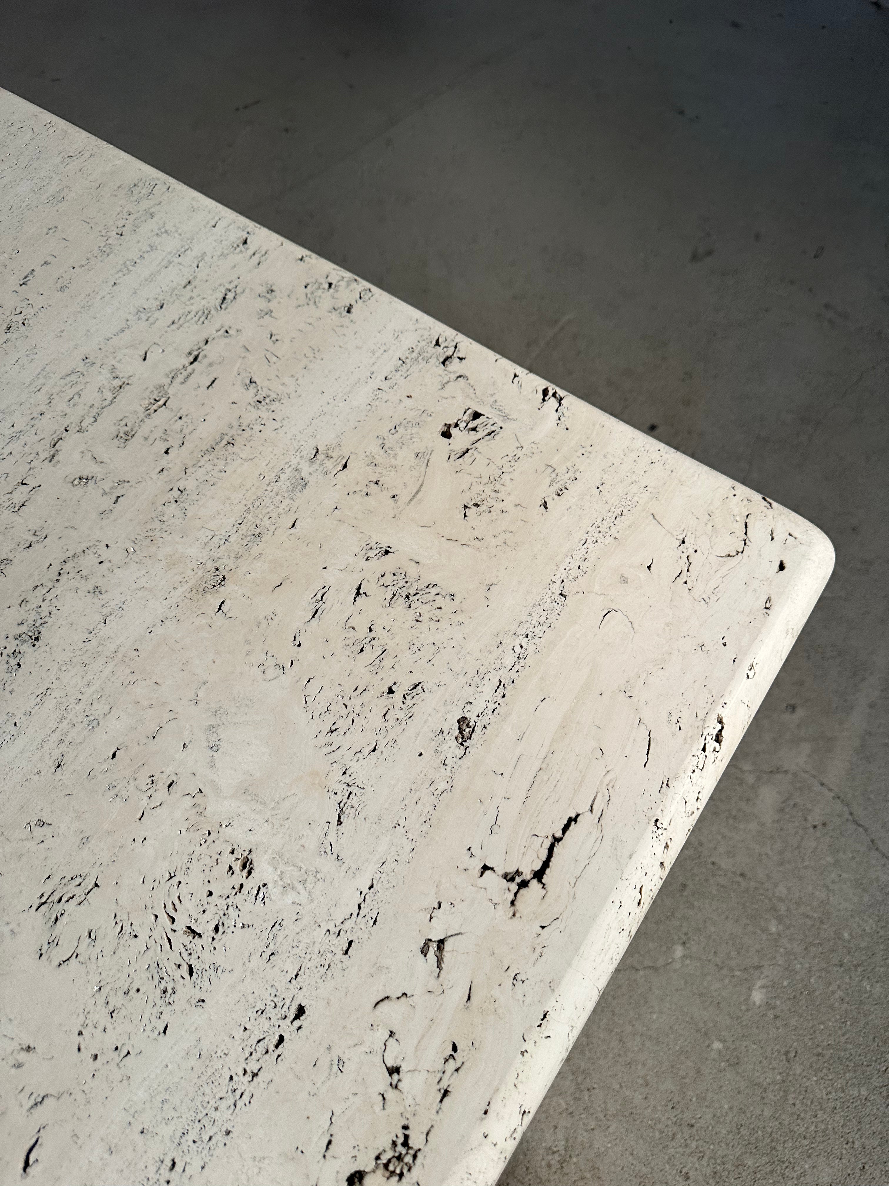 Architectural Travertine Dining Table